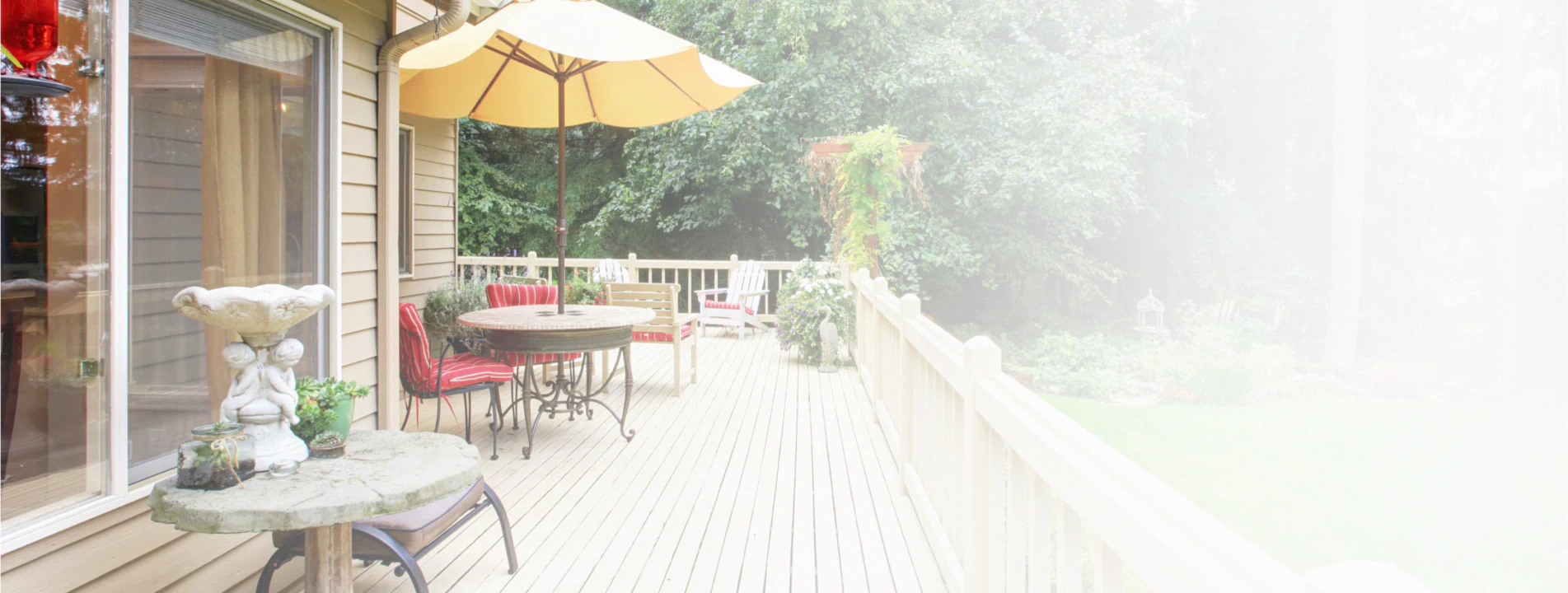 spacious wooden deck