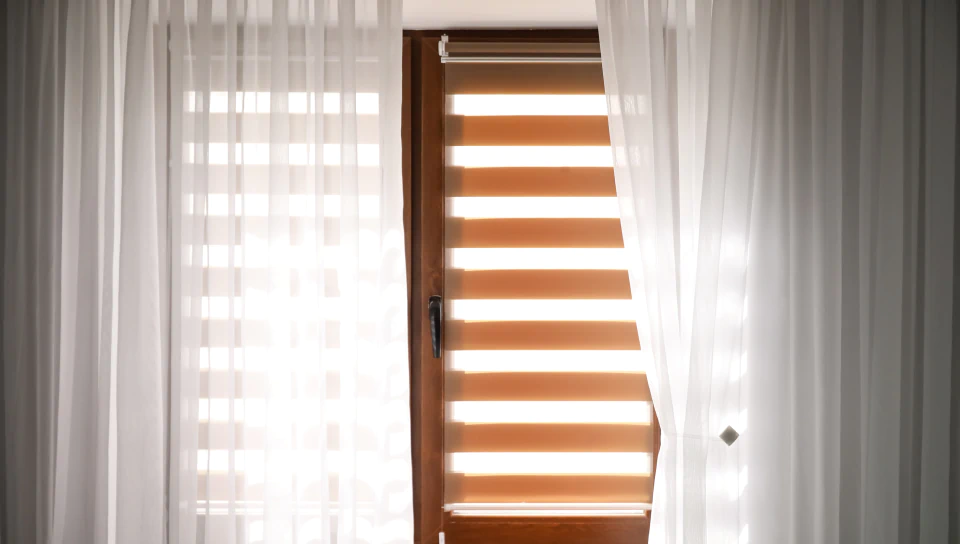 window with roller blinds